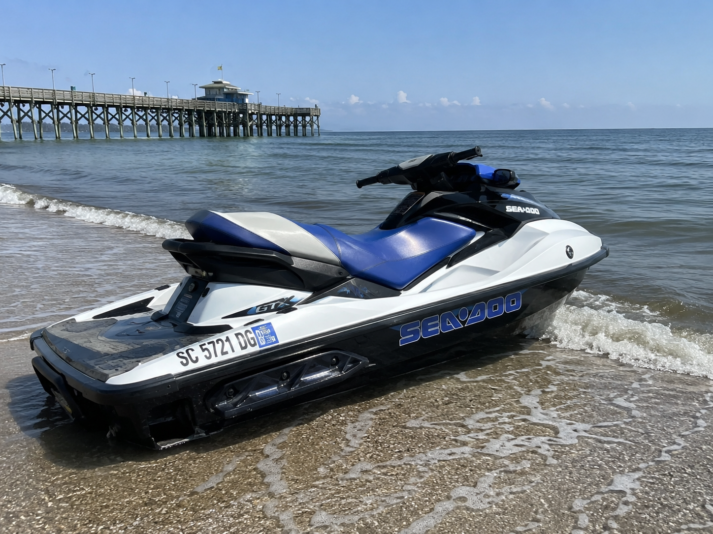 Sea-Doo jet ski rental on the beach in Myrtle Beach